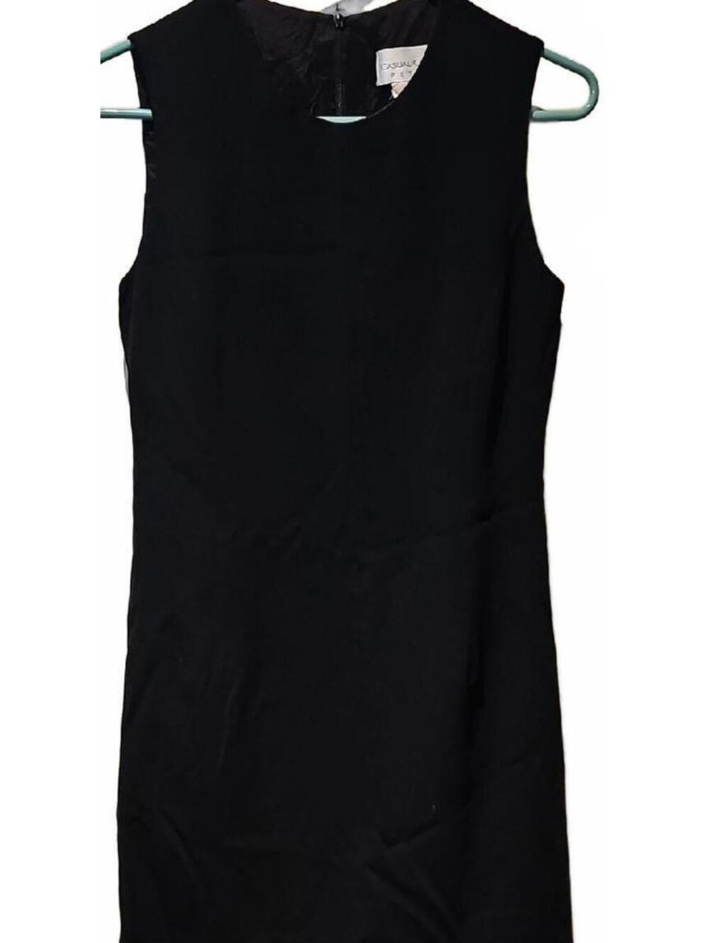 Casual Corner Black Sheath Mini Dress Size 4 Petite